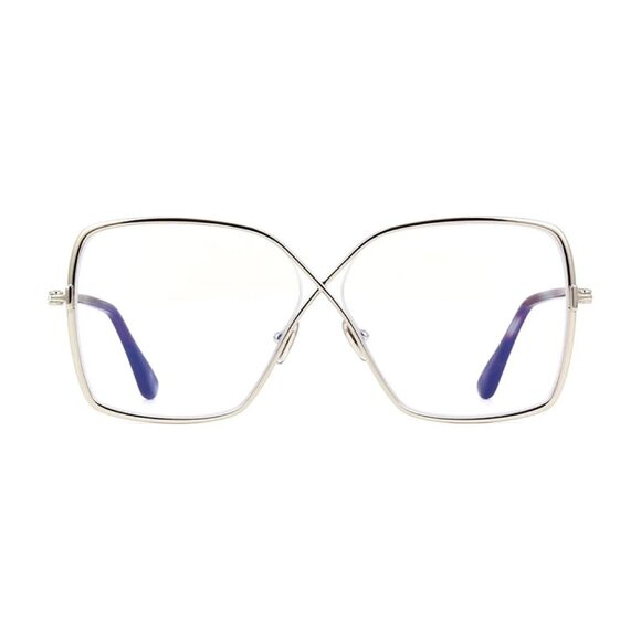 NEW TOM FORD FT5841-B/S 016 EYEGLASSES TF5841-B 016 SILVER WOMEN SQUARE EYEWEAR - Picture 2 of 3